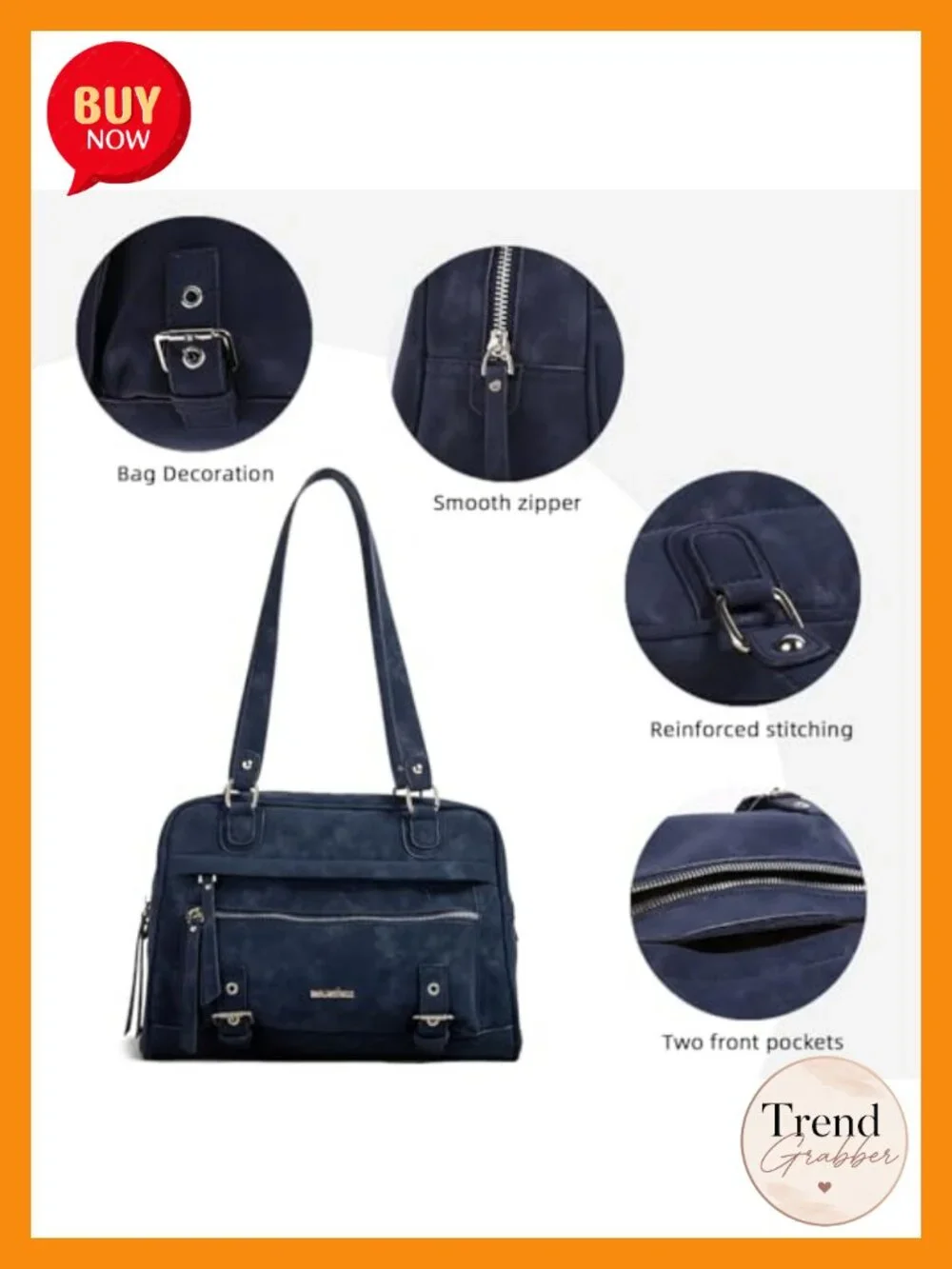 Vintage Washed Leather Motorcycle Bag Multi-Pocket Shoulder Tote Crossbody